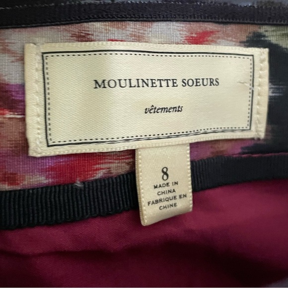 Moulinette Soeurs Black Pink Yellow Floral SUNDRESS Tropical Thin straps Pockets - Picture 4 of 7